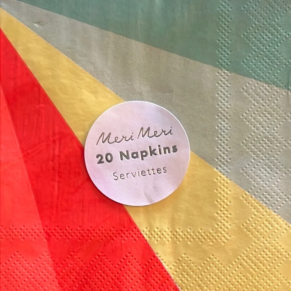 Meri Meri rainbow plates w/matching napkin-8 plates & 20 5” x5” napkins-NWT